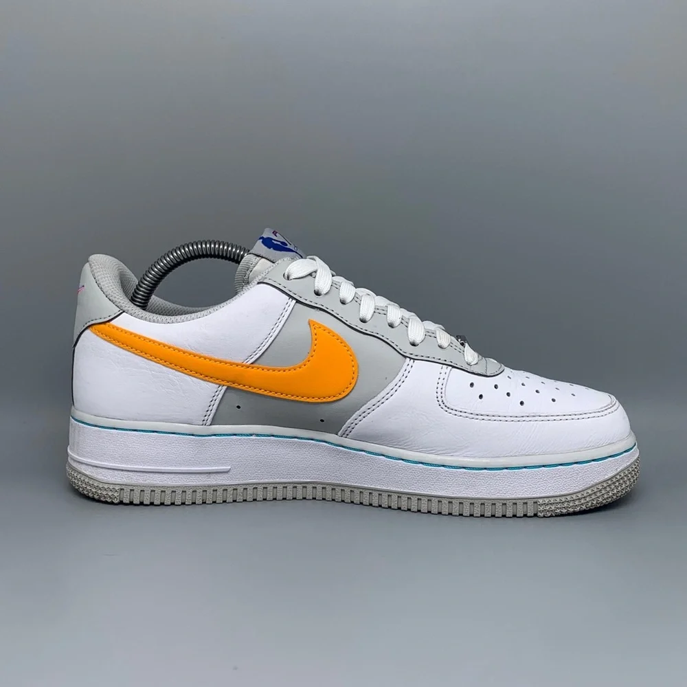 Nike Air Force 1 '07 LV8 White Multi Color Swoosh‎ Shoes DC8874-100 Men’s Sz 8.5